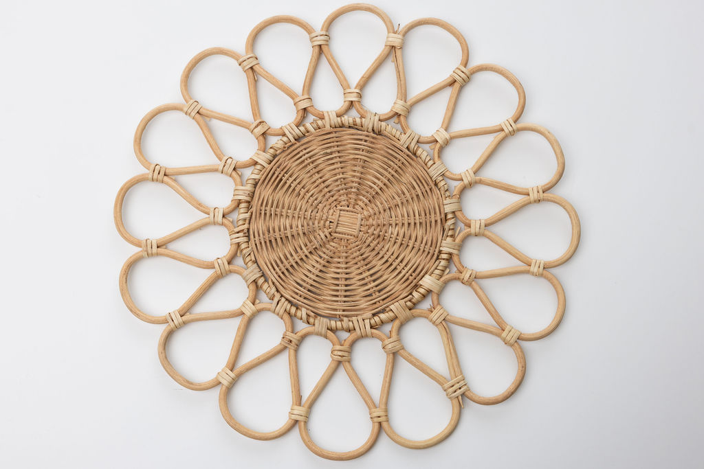 FLORAL NATURAL RATTAN CHARGER $2.00